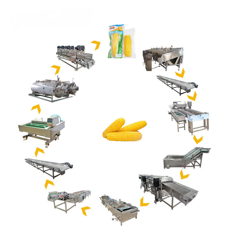 The world’s popular multi-functional sweet corn production line/corn husking machine