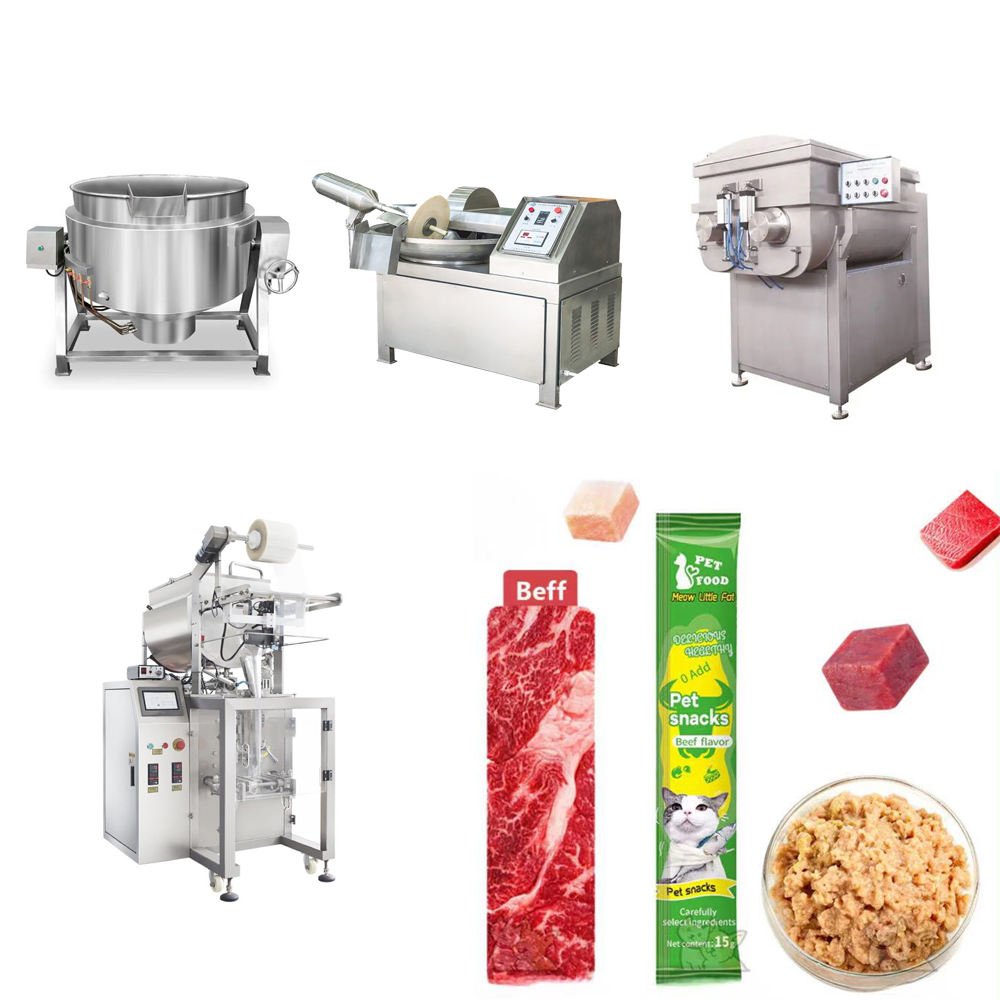 Pet cat and dog meat strip production line