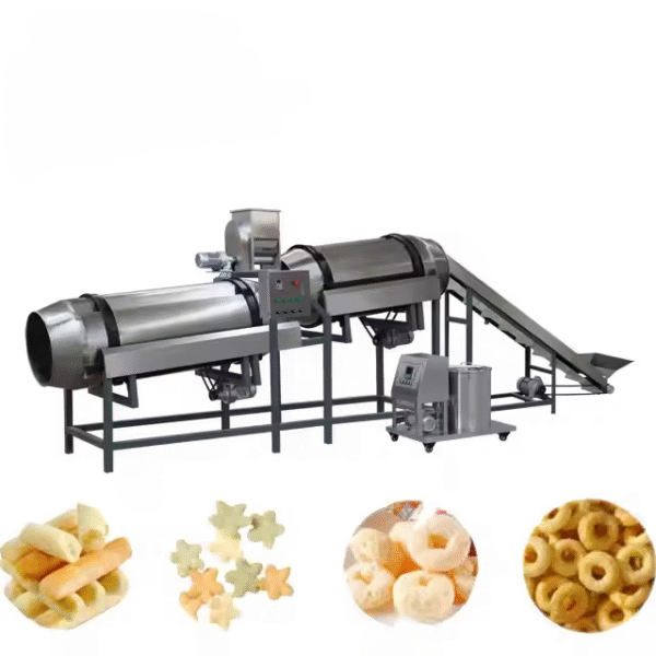 Snack Food Extruder, Corn Fluffing Manufacturing Machine, Corn Snack Cheese Ball Fluffing Machine, Corn Flake Production Line - Image 5