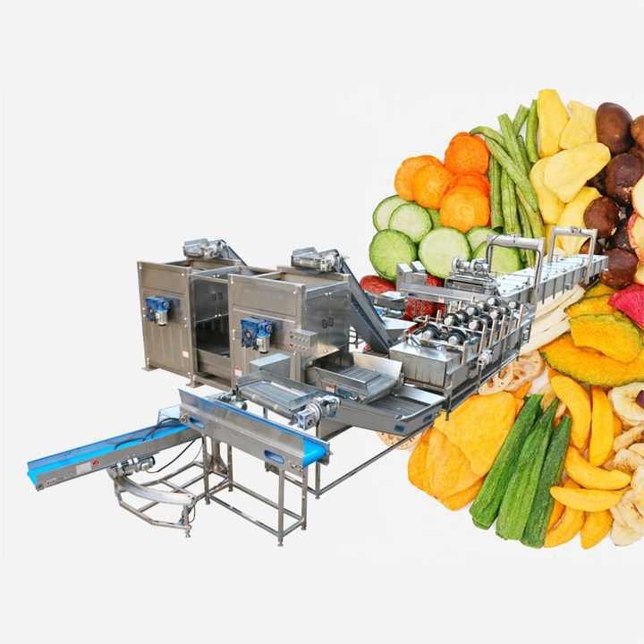 Manufacturing machine for dried fruit and vegetable slices, vacuum-fried crispy dried fruit and vegetable slice production line